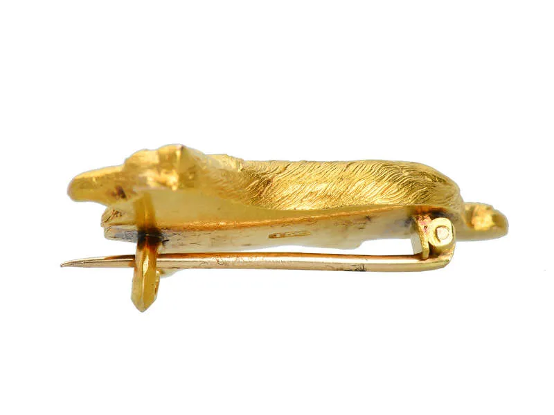My Best Friend - Antique Gold Dog Brooch