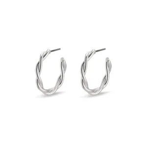 Naja Small Silver Plated Twist Hoops