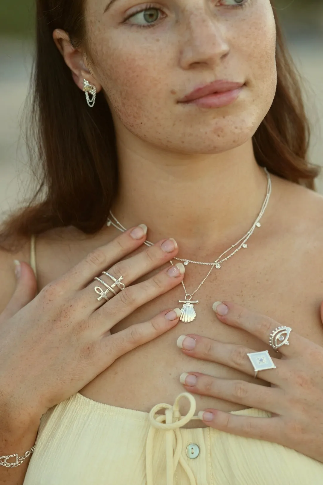 Natalia Silver Citrine Studs