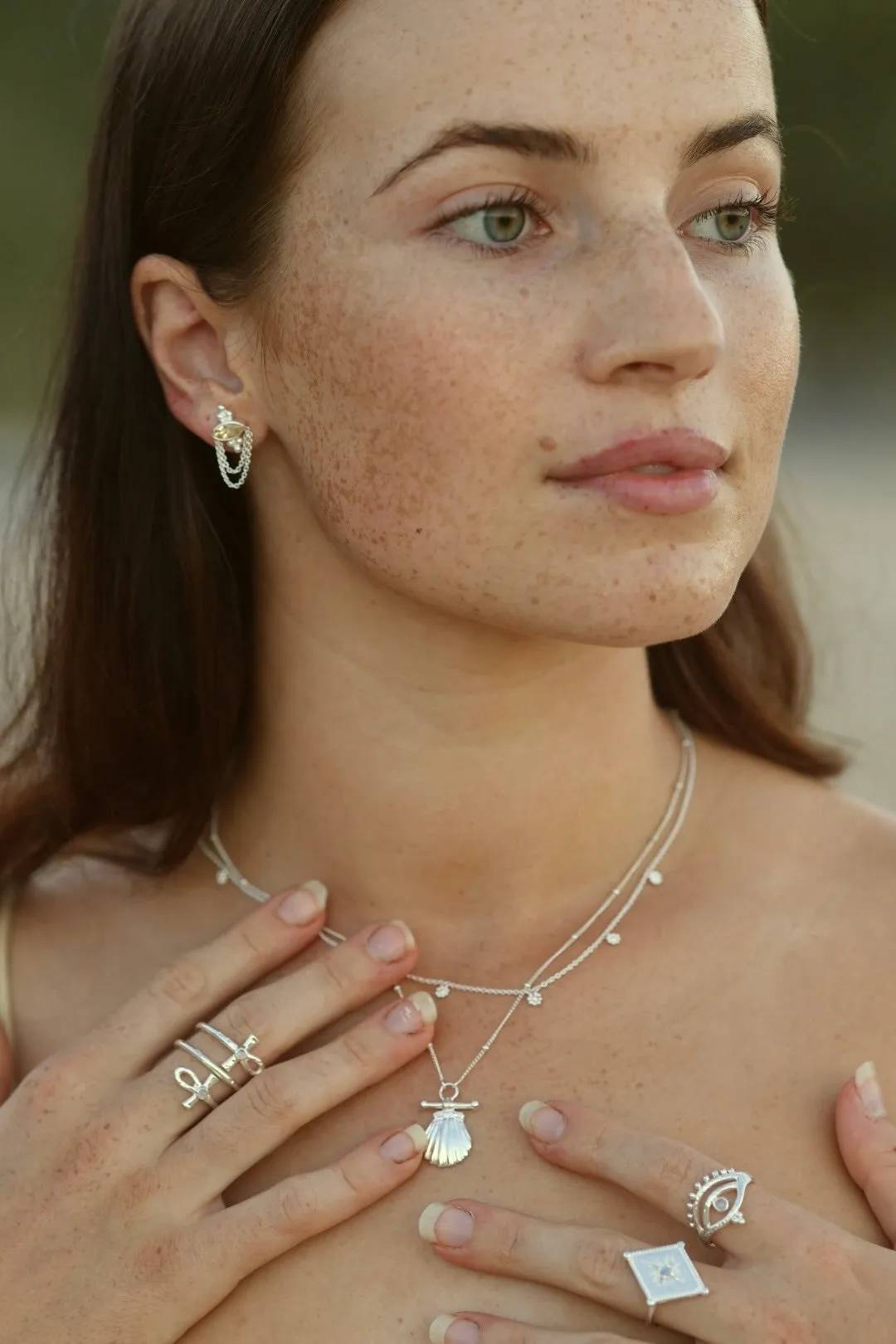 Natalia Silver Citrine Studs