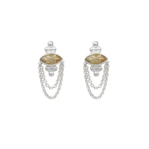 Natalia Silver Citrine Studs
