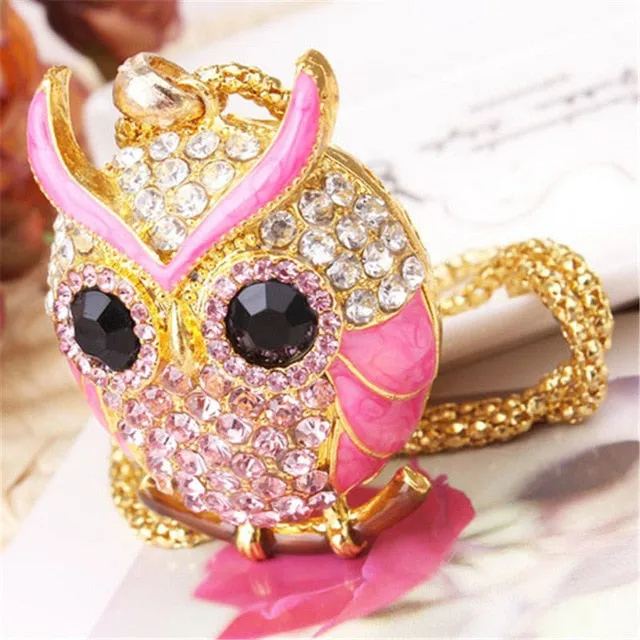 New  Women Sweater Chain Necklace Owl Design Rhinestones Crystal Pendant Necklaces Jewelry Clothing Accessories Drop Shipping