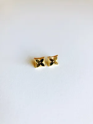Onyx Starflower Earrings