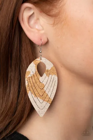 Paparazzi Earring ~ Cork Cabana - White