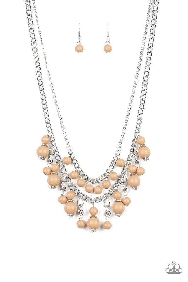 Paparazzi Necklace ~ Beautifully Beaded - Brown