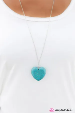 Paparazzi Necklace ~ Shes A Heartbreaker  - Blue