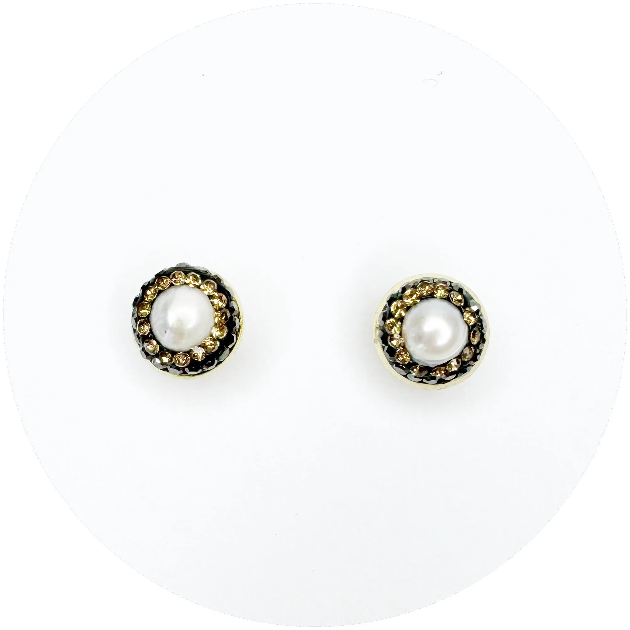 Penny Pearl Pav Stud Earring