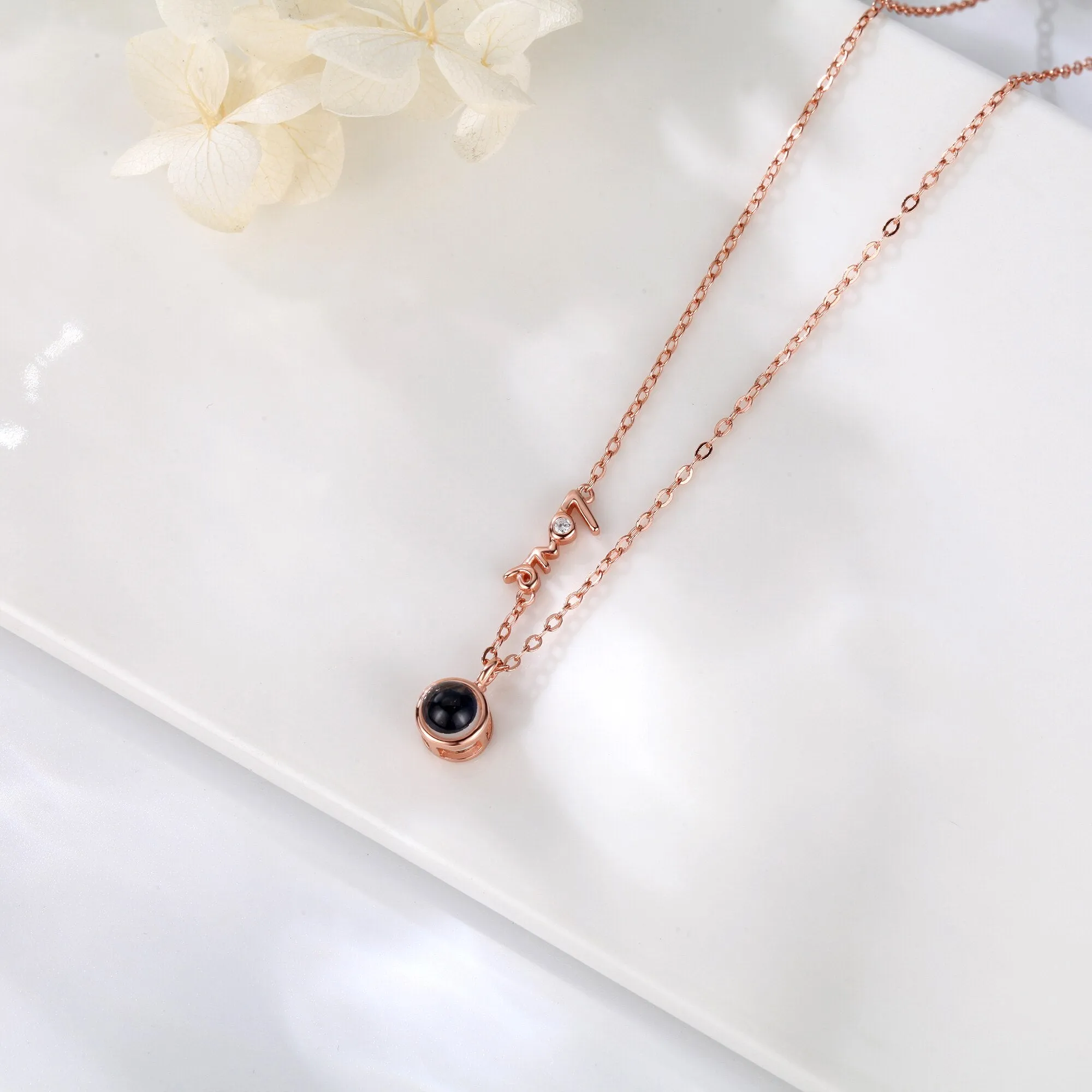 Personalized Photo Projection Necklace Clavicle Chain