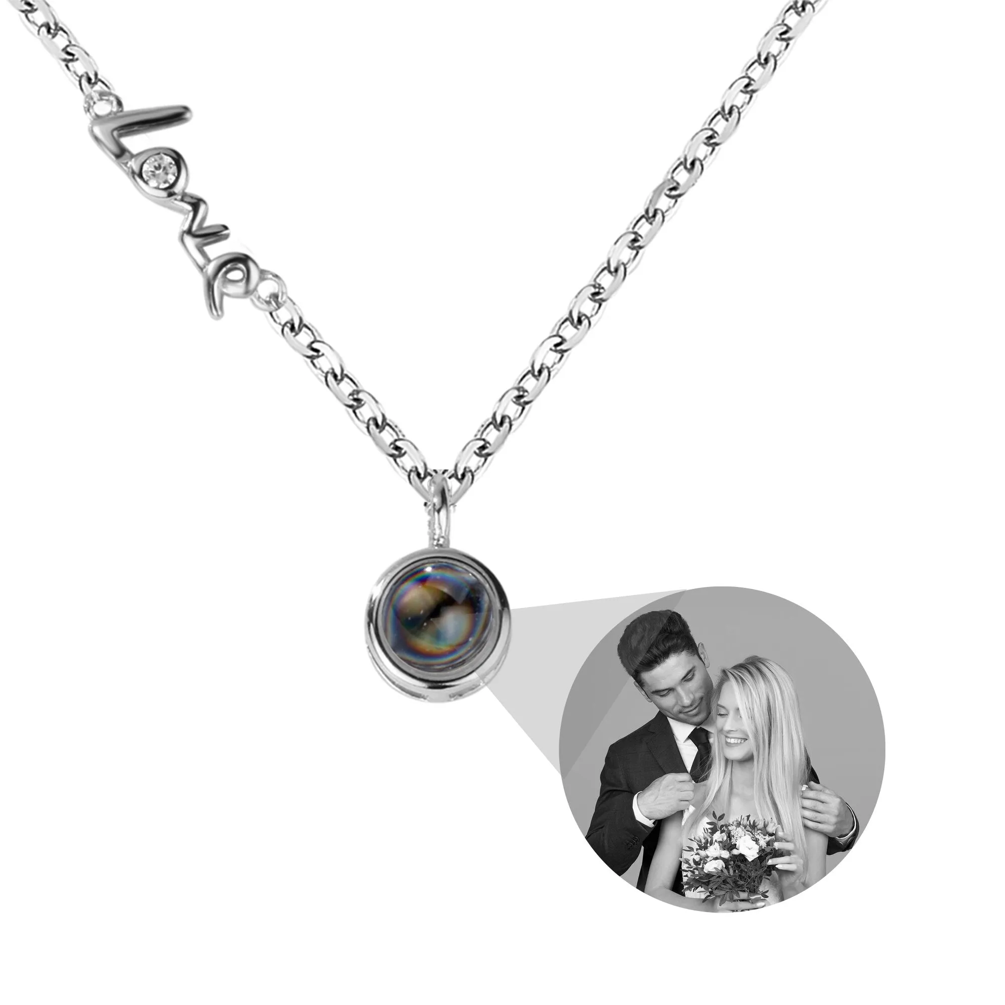 Personalized Photo Projection Necklace Clavicle Chain