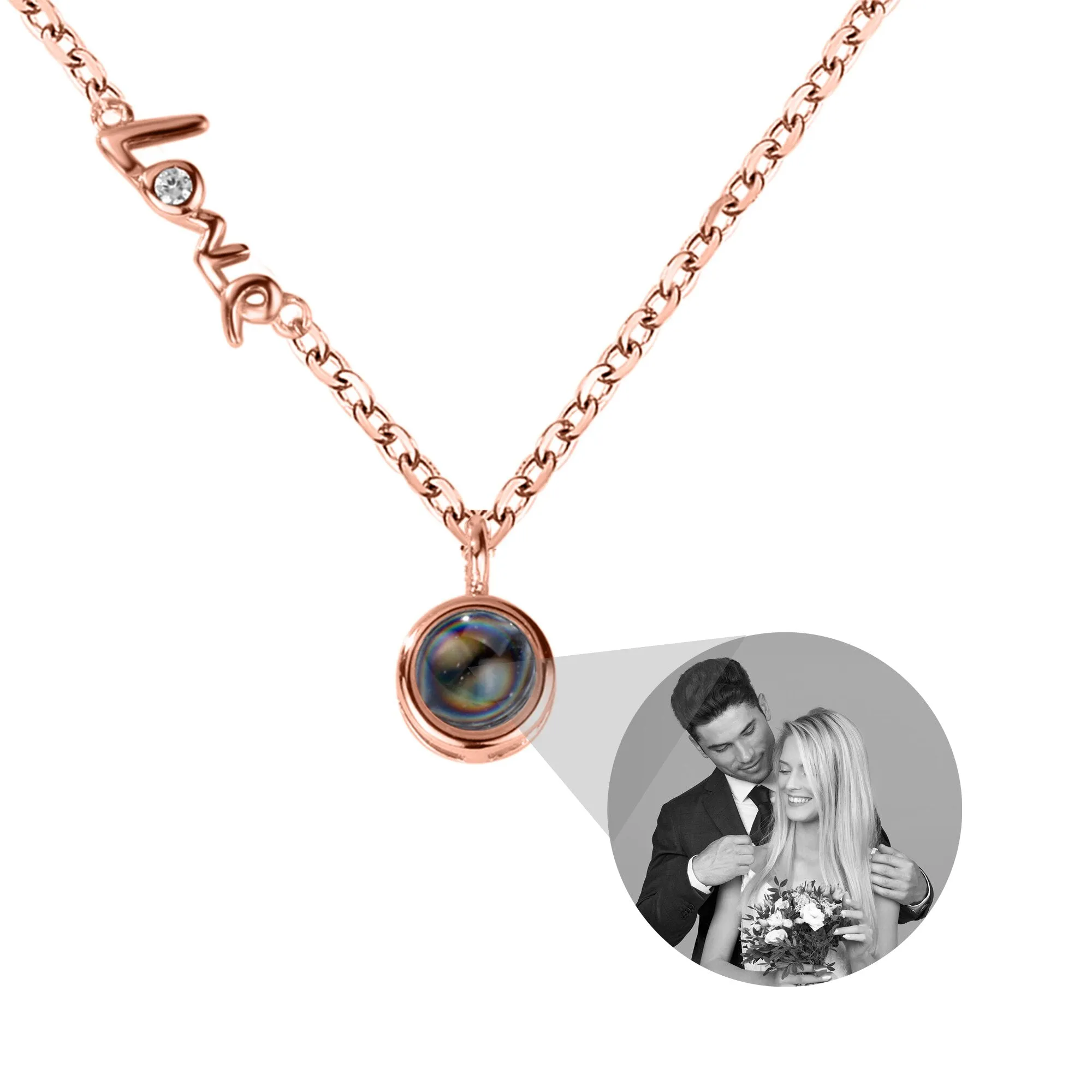 Personalized Photo Projection Necklace Clavicle Chain