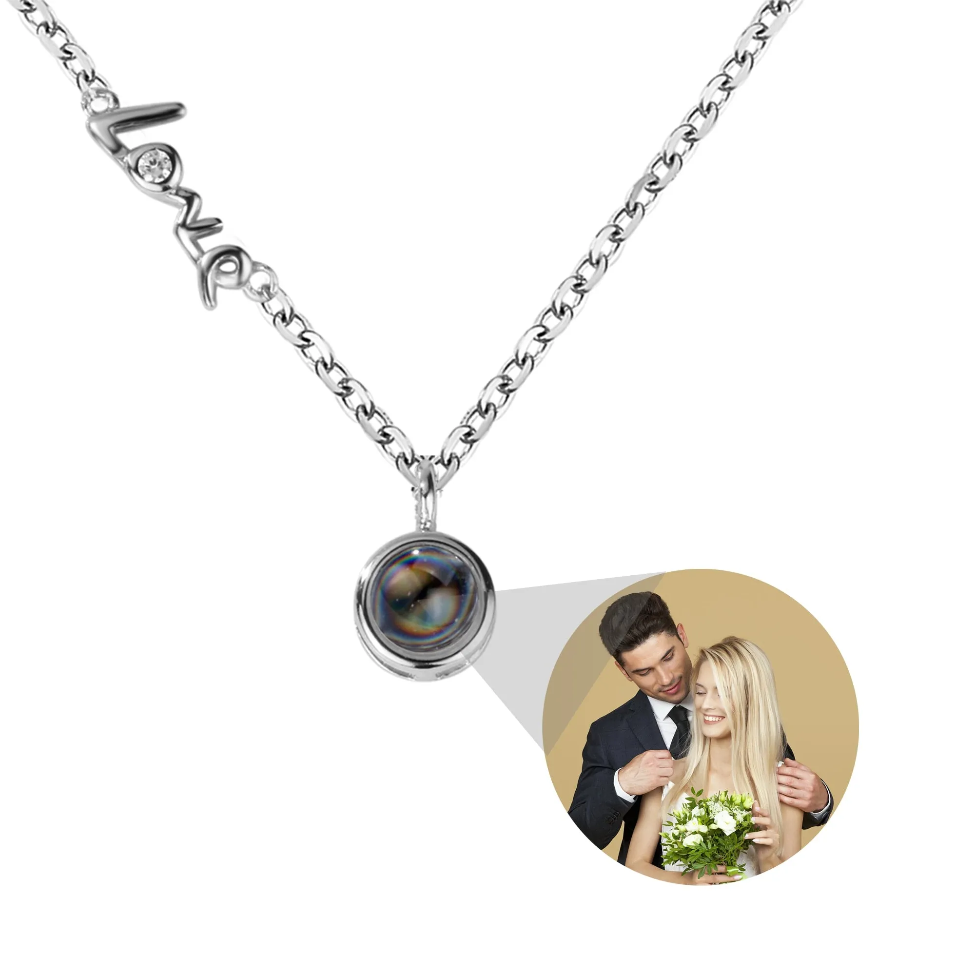Personalized Photo Projection Necklace Clavicle Chain