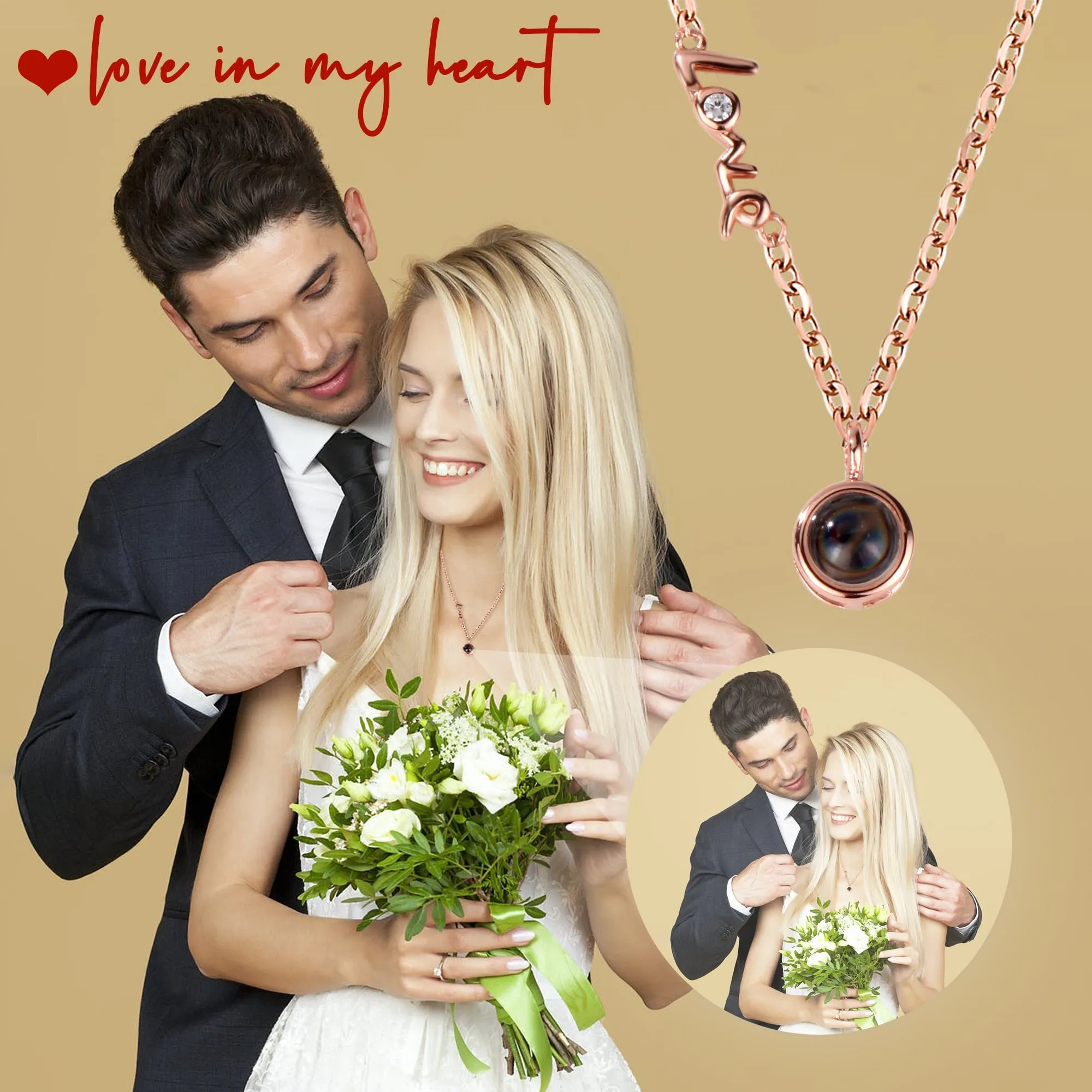 Personalized Photo Projection Necklace Clavicle Chain
