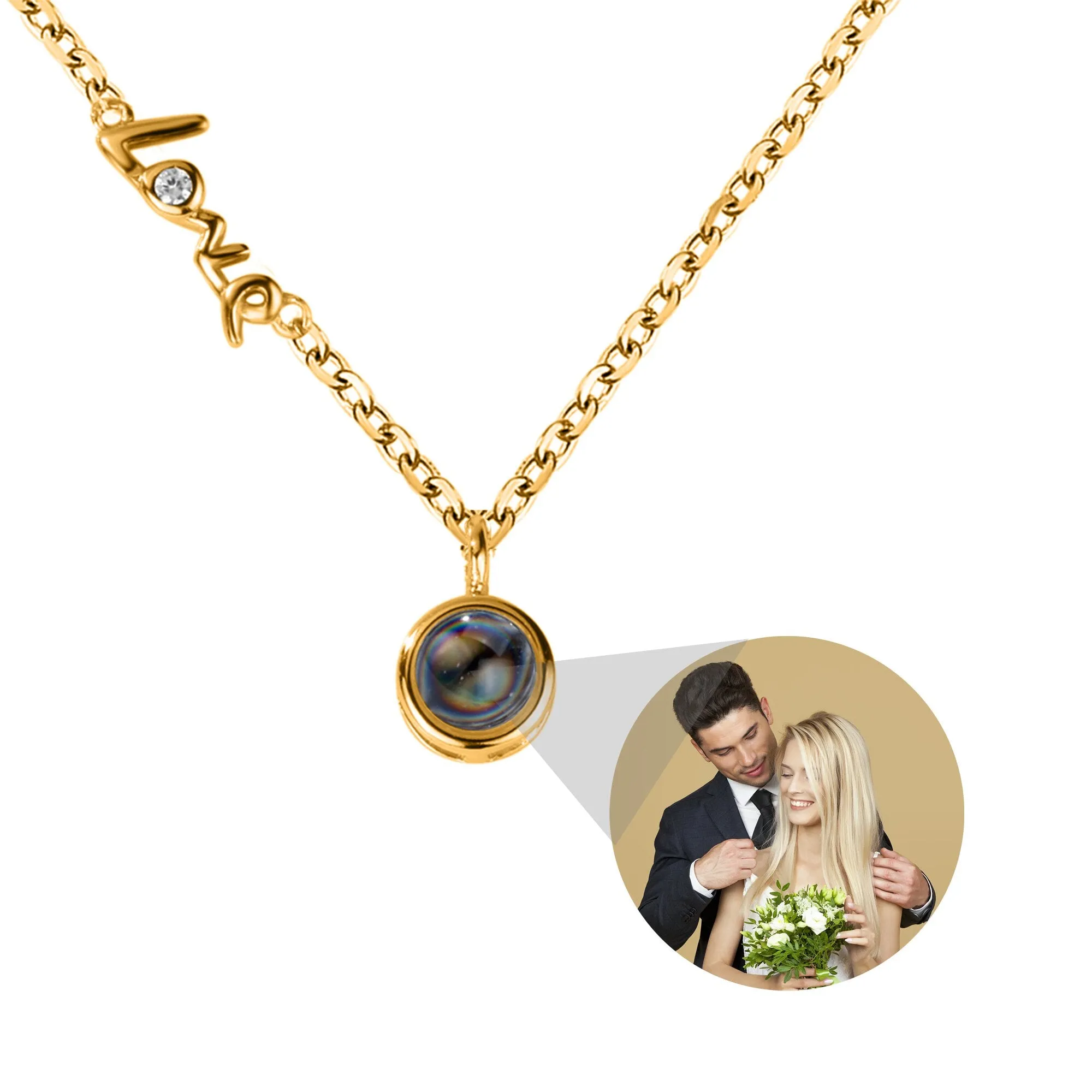 Personalized Photo Projection Necklace Clavicle Chain