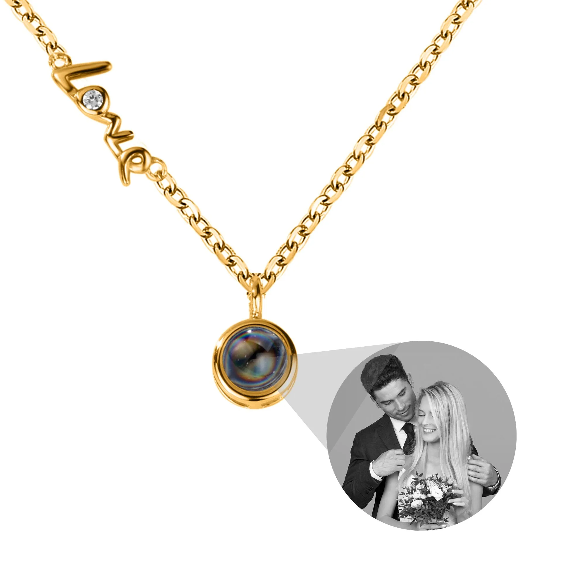 Personalized Photo Projection Necklace Clavicle Chain