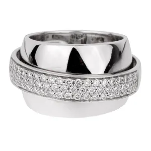 Piaget Possession Pave Diamond White Gold Ring Sz 5 3/4