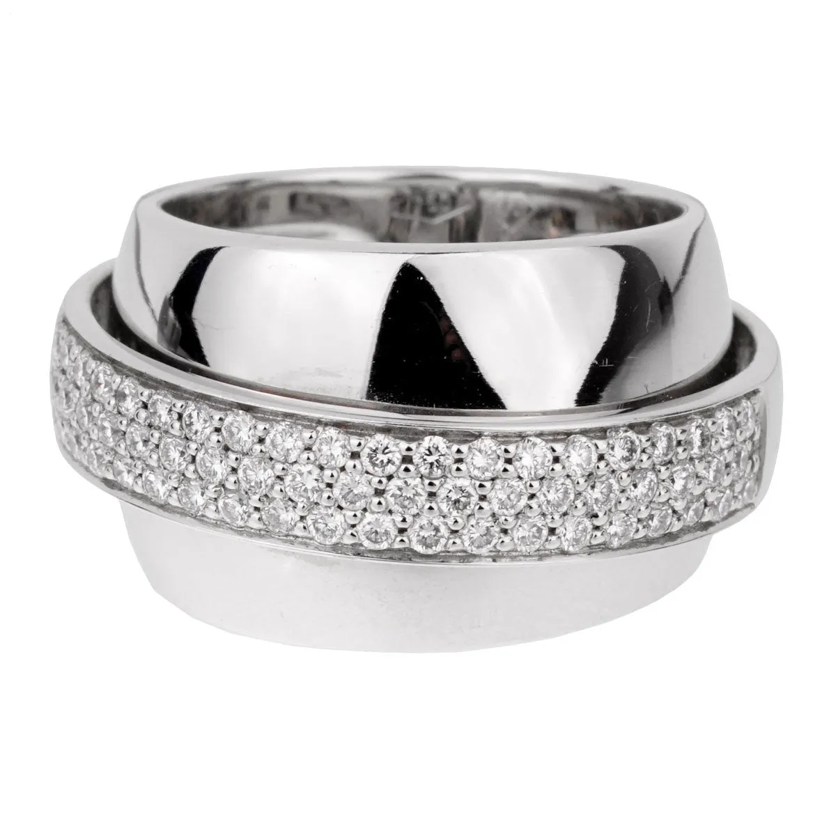 Piaget Possession Pave Diamond White Gold Ring Sz 5 3/4