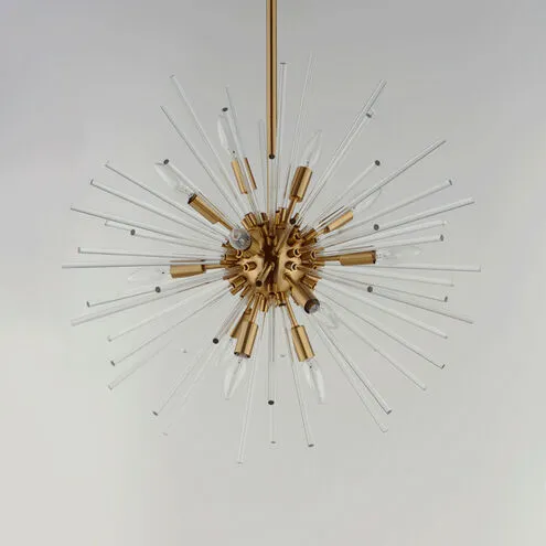 Polaris 12-Light Pendant, 720W, 120V, Satin Brass Finish