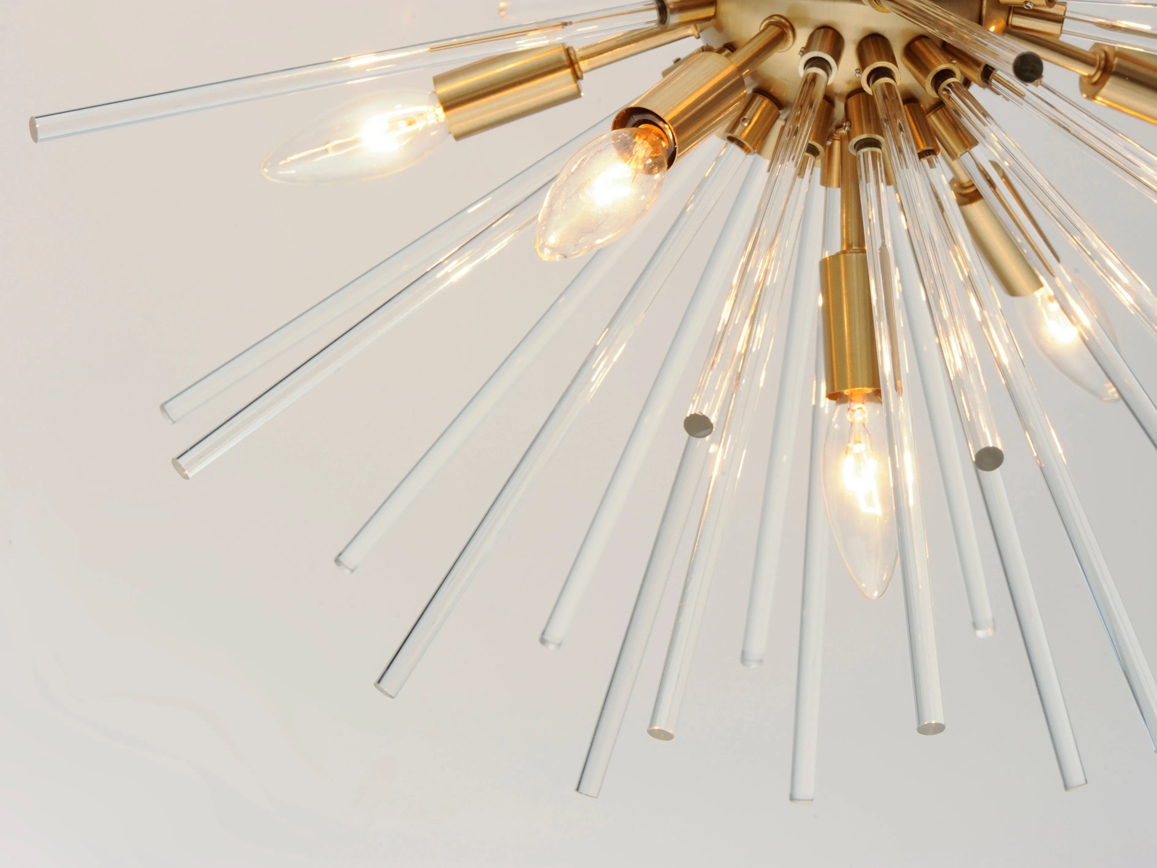 Polaris 12-Light Pendant, 720W, 120V, Satin Brass Finish