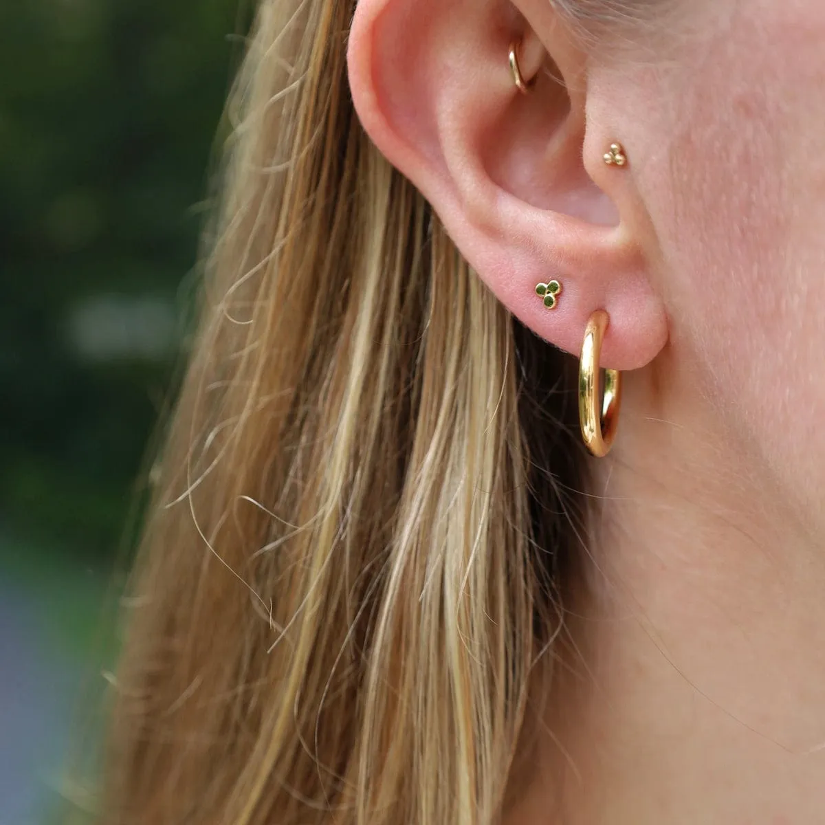 Polished Gold Vermeil Solid Hoops on Post Earrings