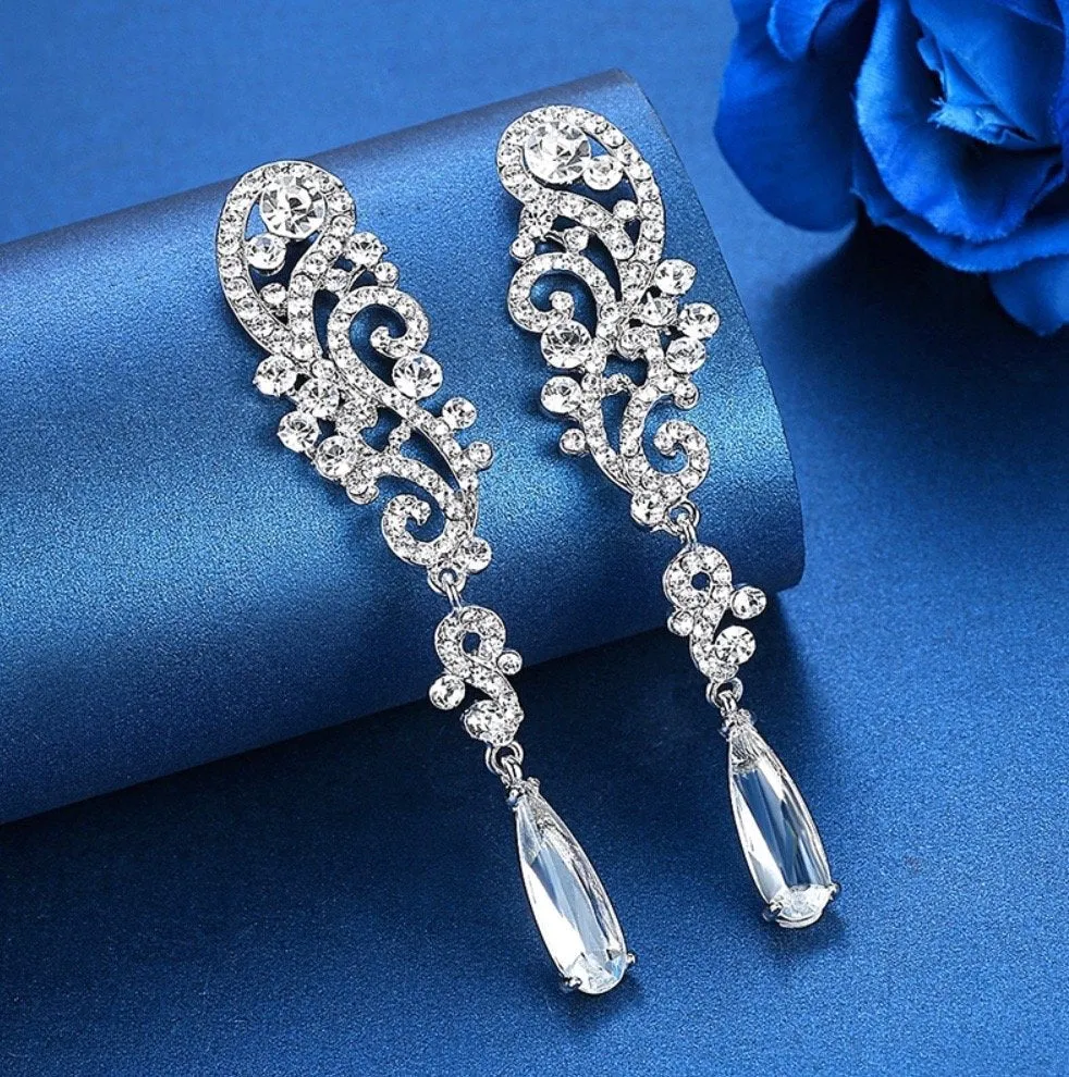 "Eileen" - Rhinestone Bridal Earrings