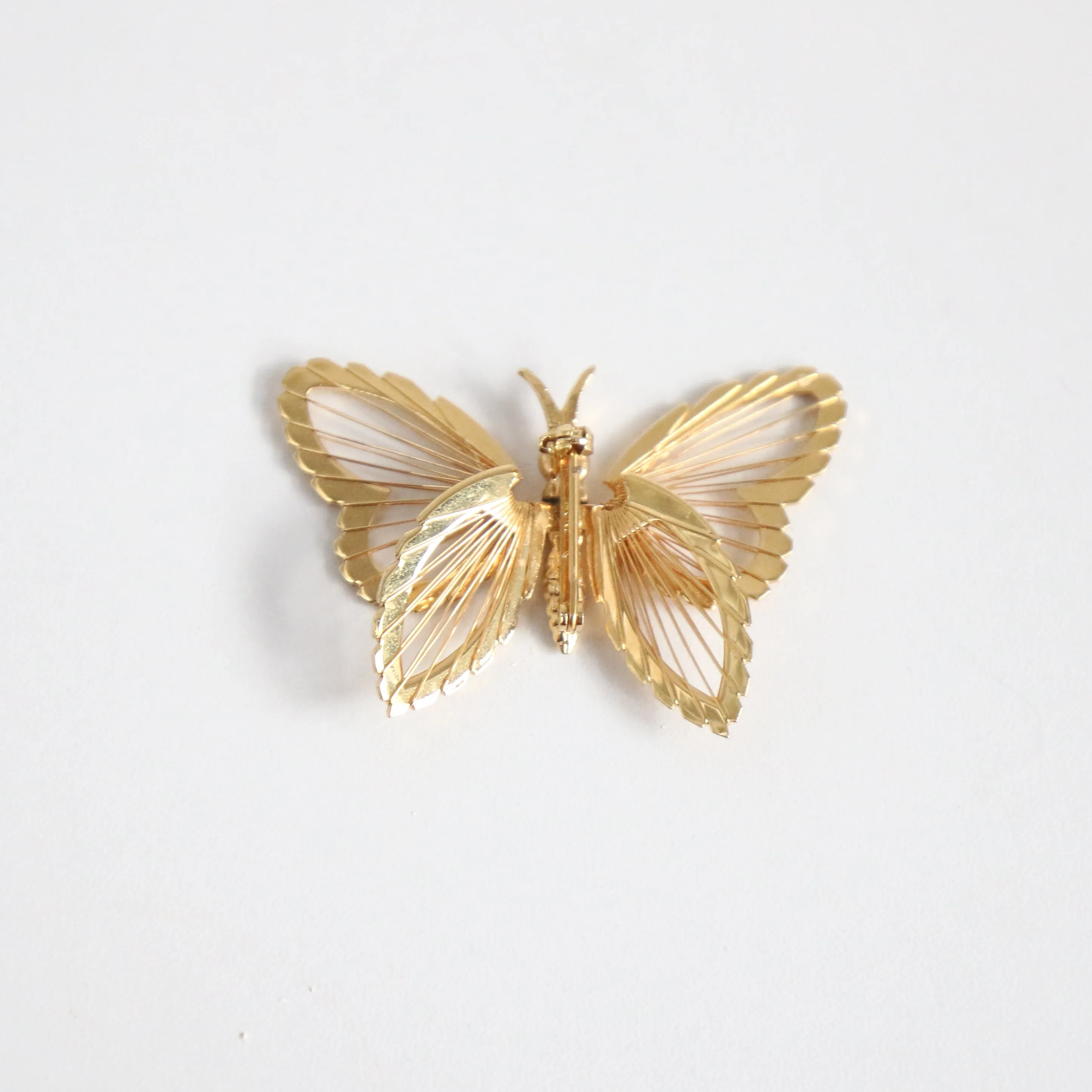 "Mariposa" Vintage 1960's Enamel & Gold Butterfly Brooches