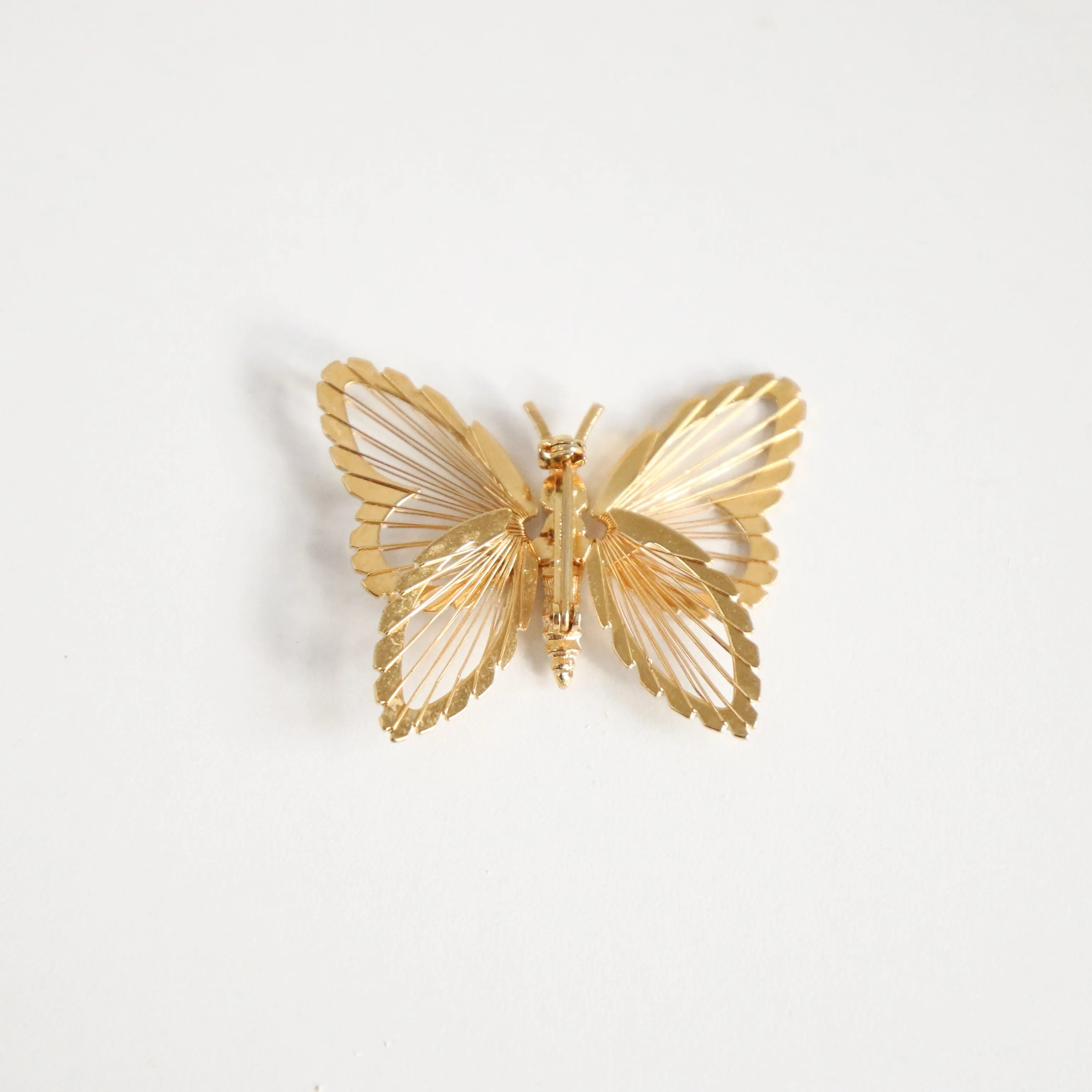 "Mariposa" Vintage 1960's Enamel & Gold Butterfly Brooches
