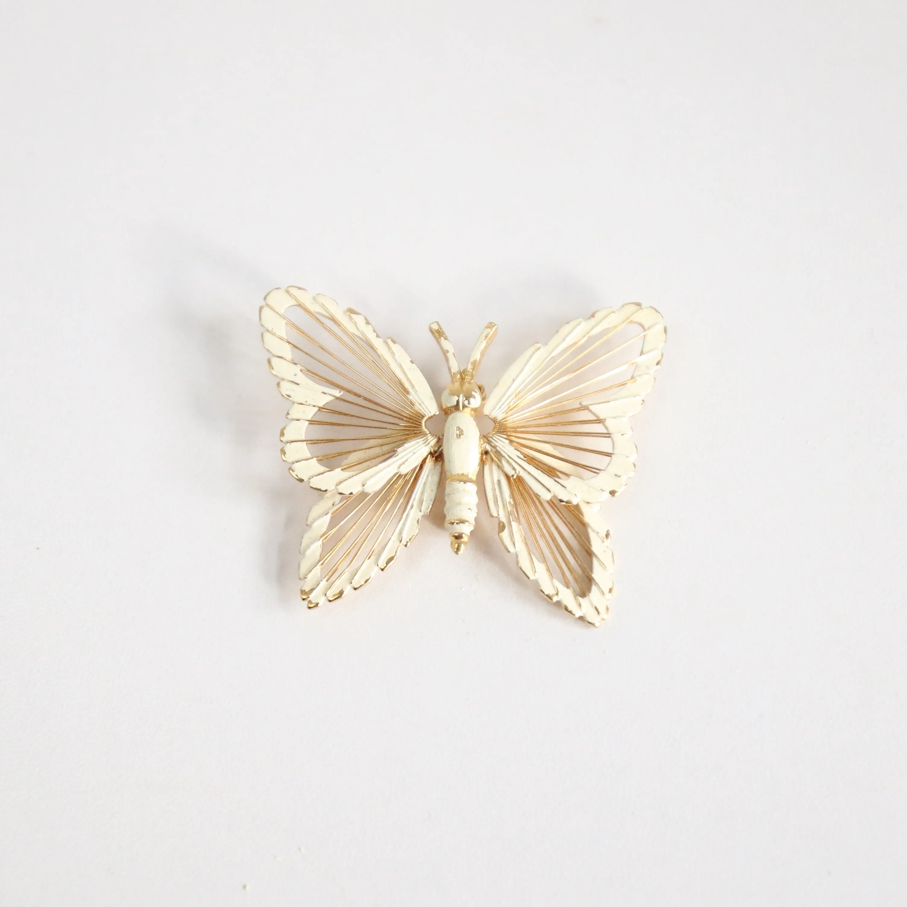 "Mariposa" Vintage 1960's Enamel & Gold Butterfly Brooches