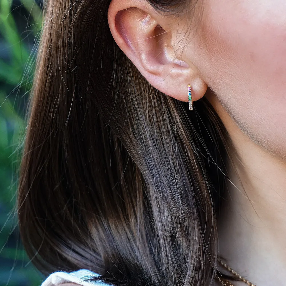 Rainbow Petite Hoop Earrings