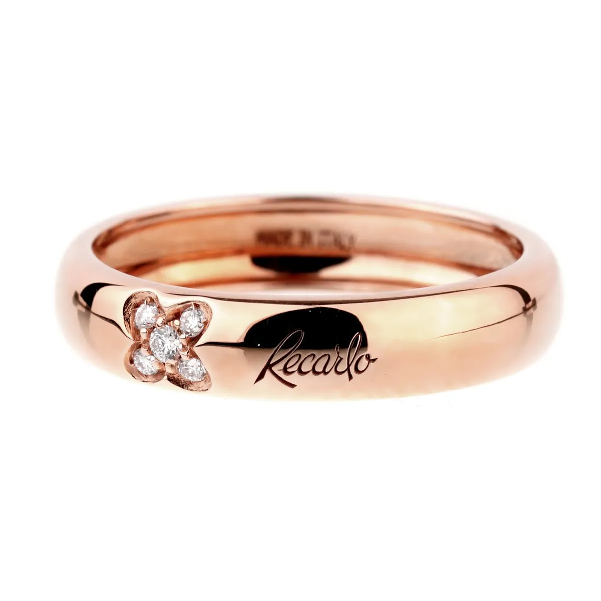 Recarlo Clover Diamond Rose Gold Ring