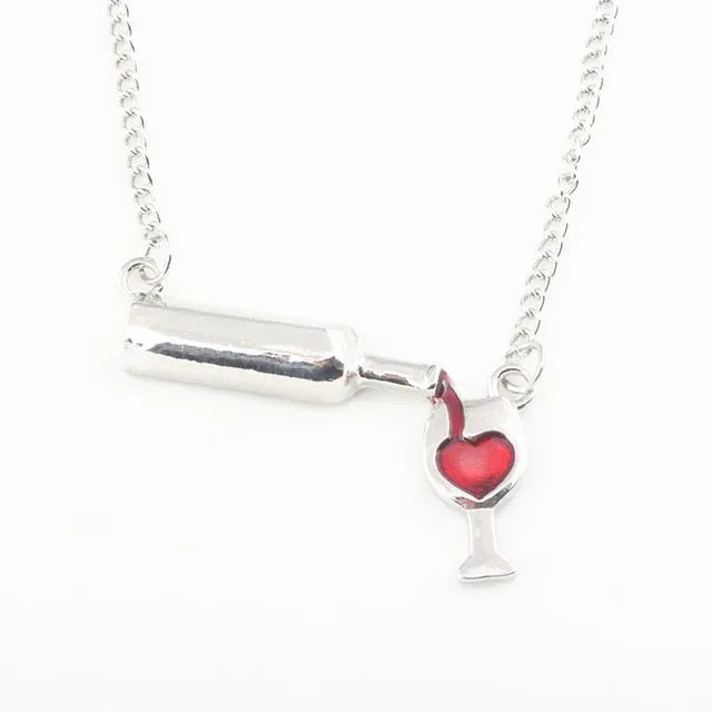 red Wine&Cup Love Necklaces