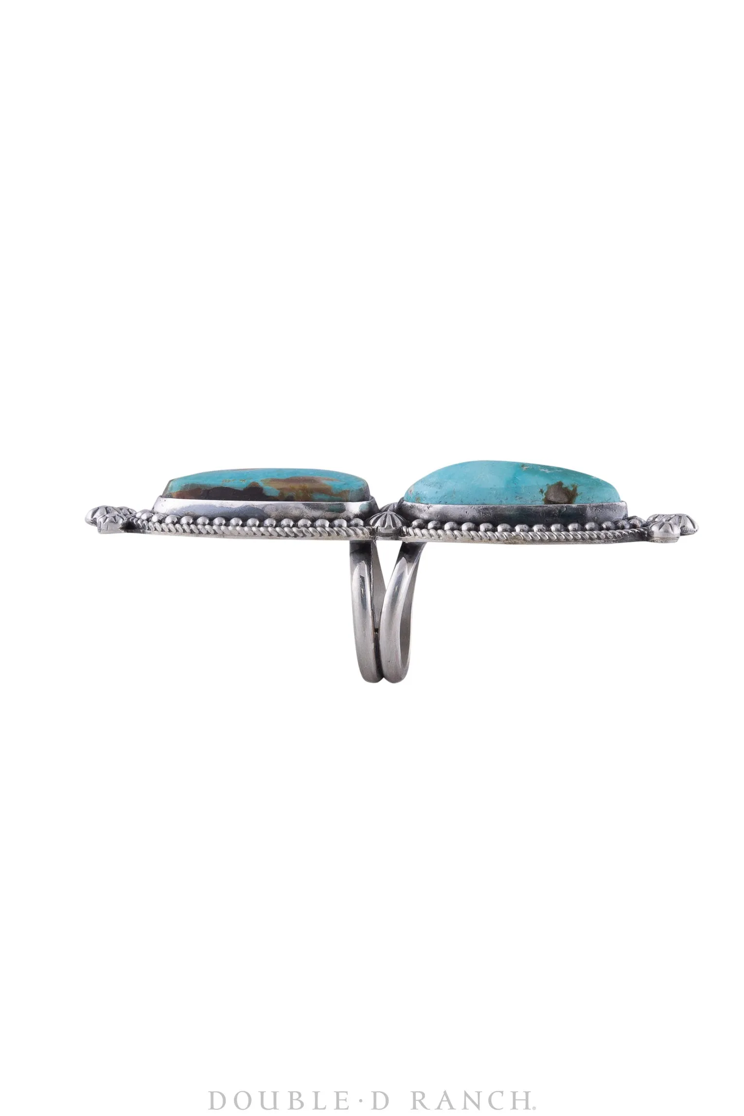 Ring, Turquoise, Double Stone, Statement, Hallmark, Contemporary, 958
