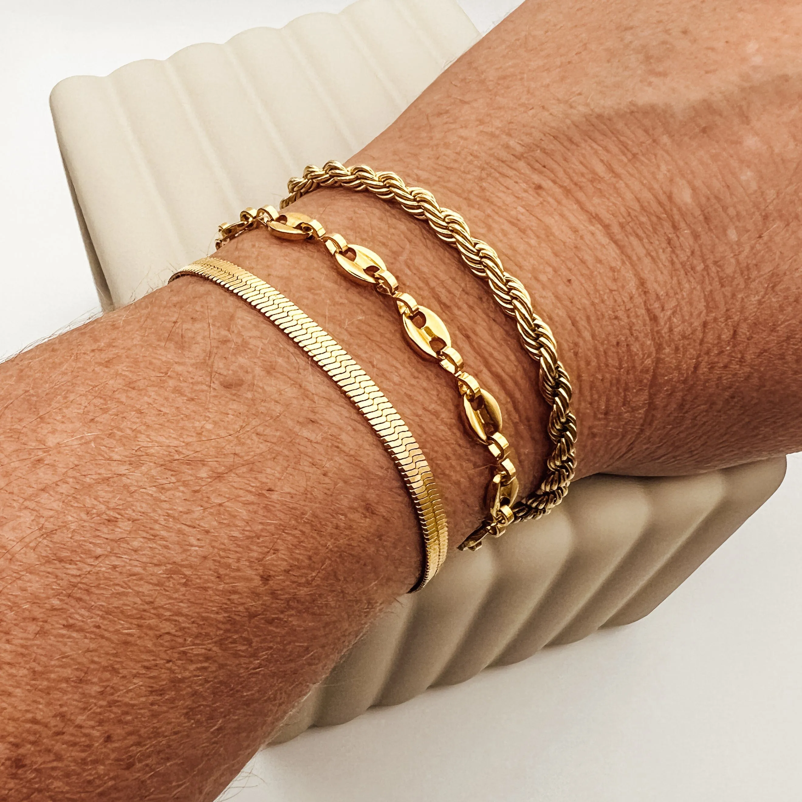 Rope Chain Bracelet 4mm Thickness, Tarnish Free, Water Safe