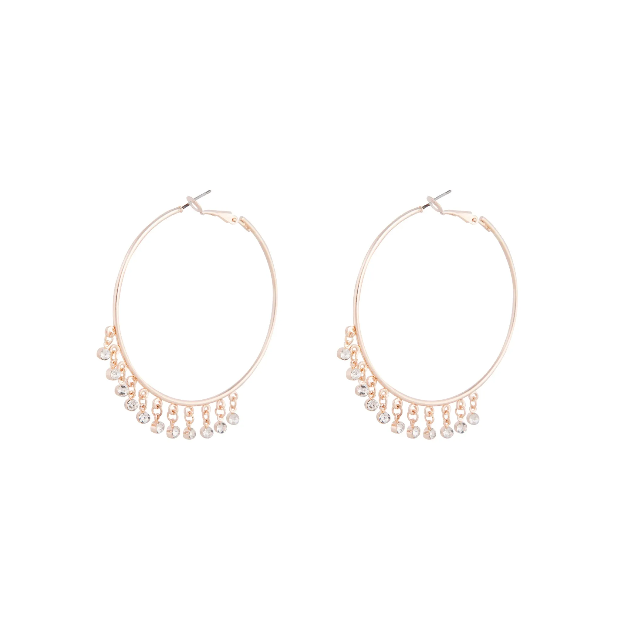 Rose Gold Simple Diamante Jingle Hoop