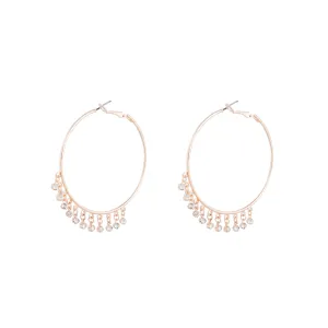 Rose Gold Simple Diamante Jingle Hoop