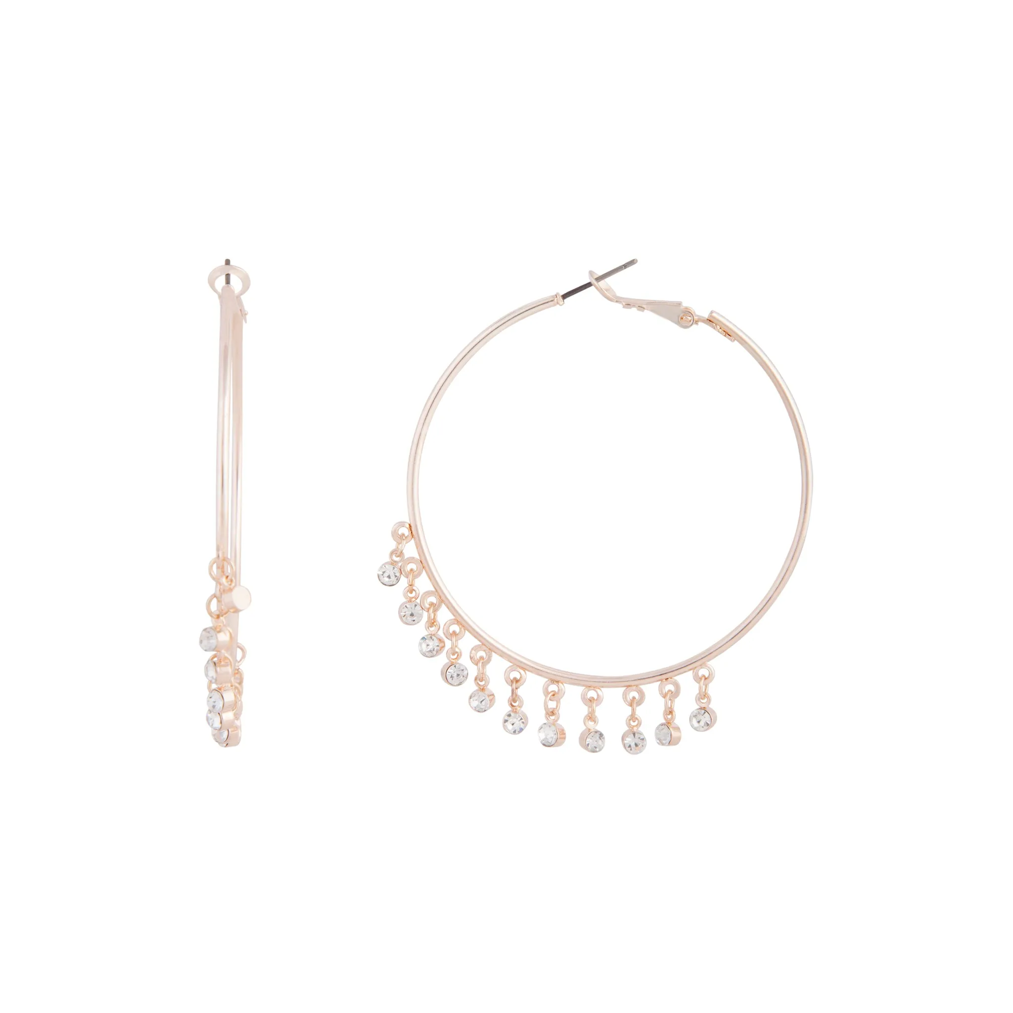 Rose Gold Simple Diamante Jingle Hoop
