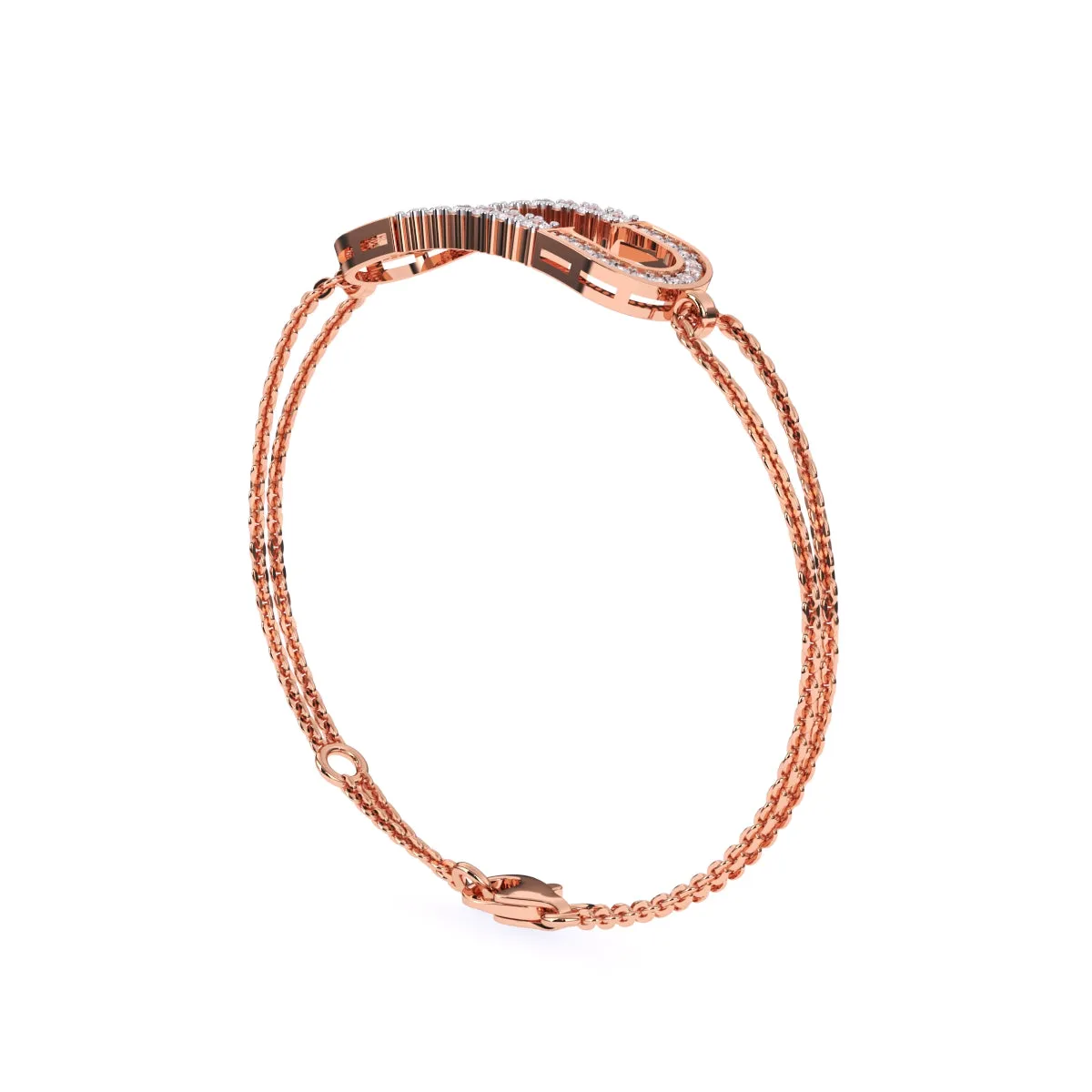 Rose Gold Stylish Charm Adjustable Free Size Designer Bracelet