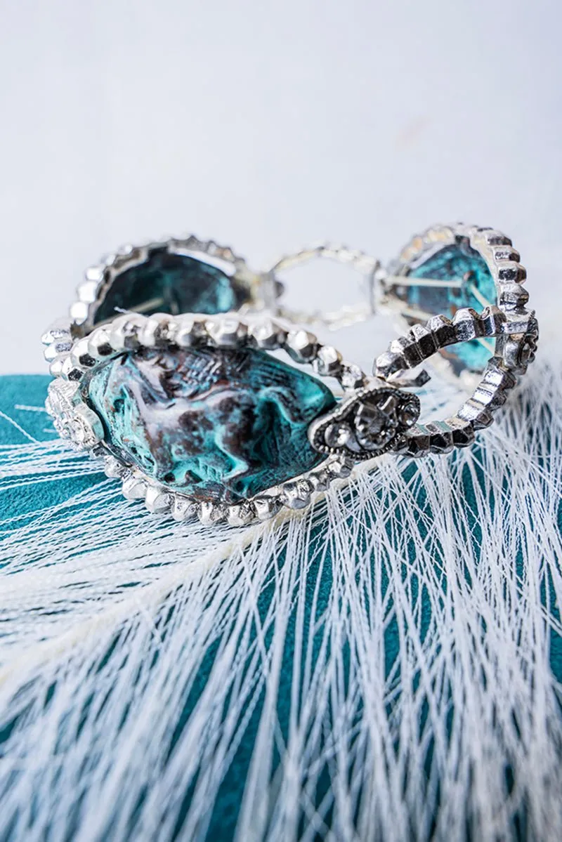 SALE! Patina and Silvertone Horse Stretch Bracelet