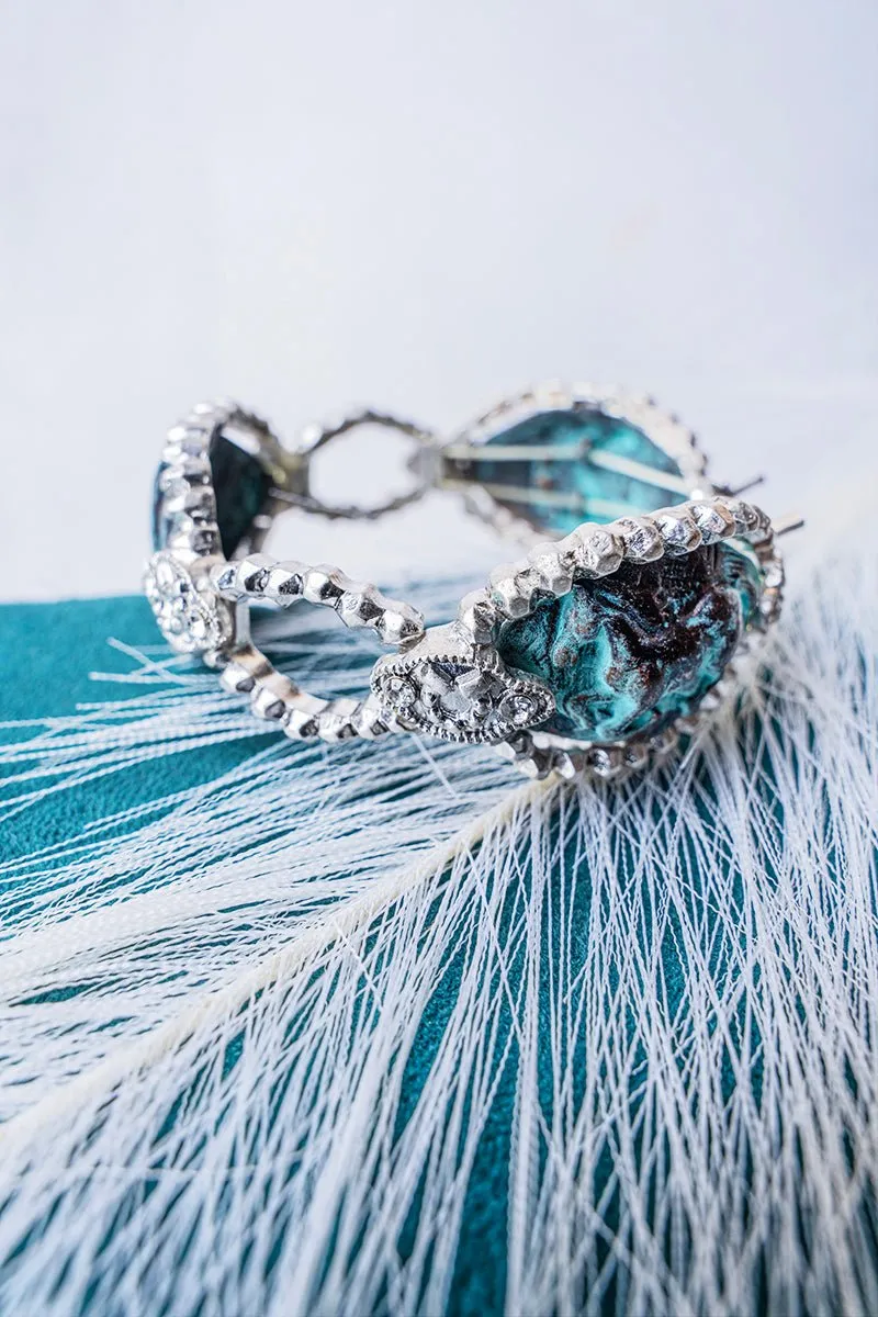 SALE! Patina and Silvertone Horse Stretch Bracelet