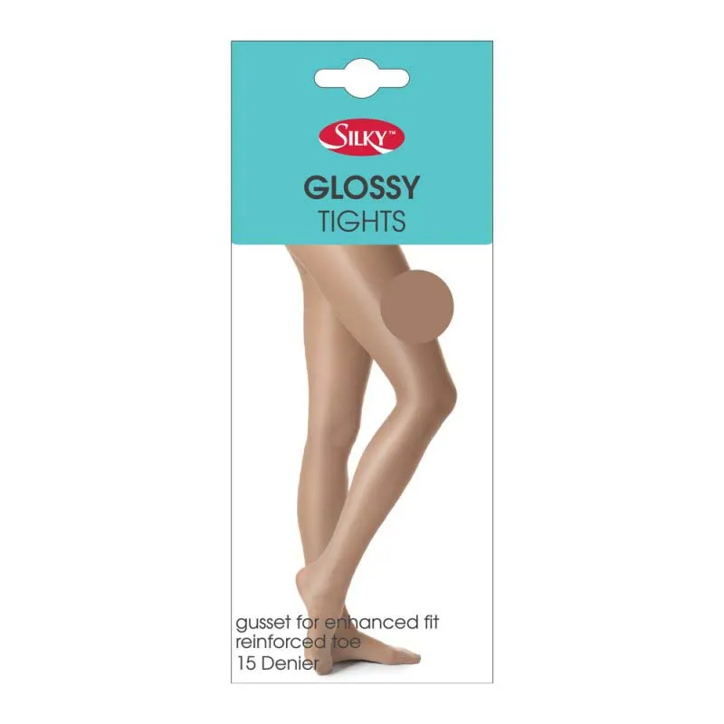 Silky 15 Denier Sheer Glossy Tights [Shiny]