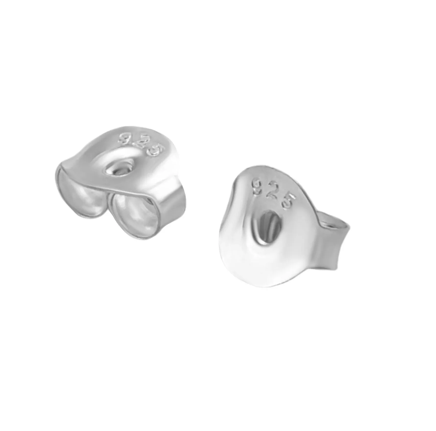 Silver Crescent Moon Crystal Ear Stud - Elegant and Unique Jewelry for a Stylish Touch
