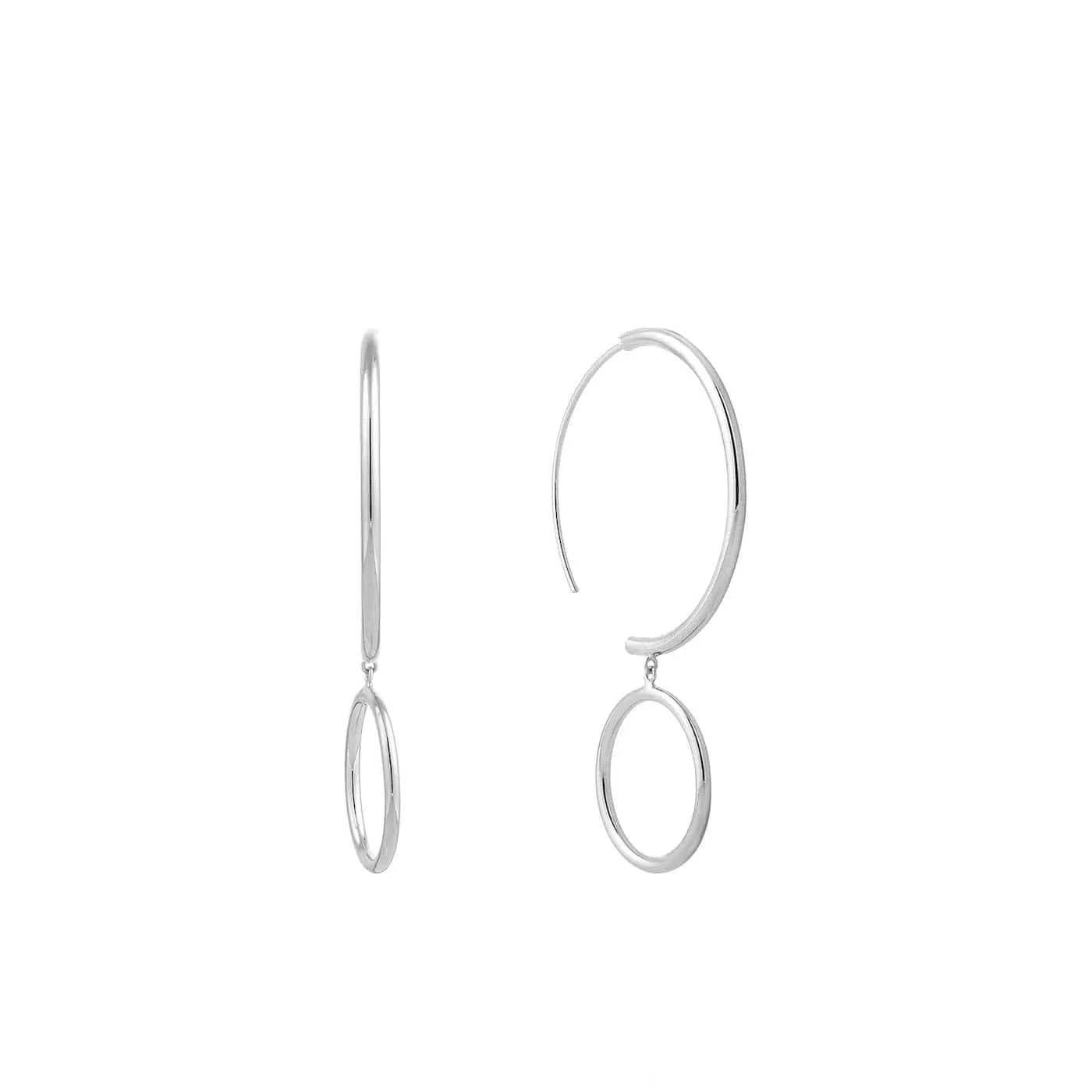 Silver Double Hoop Earrings