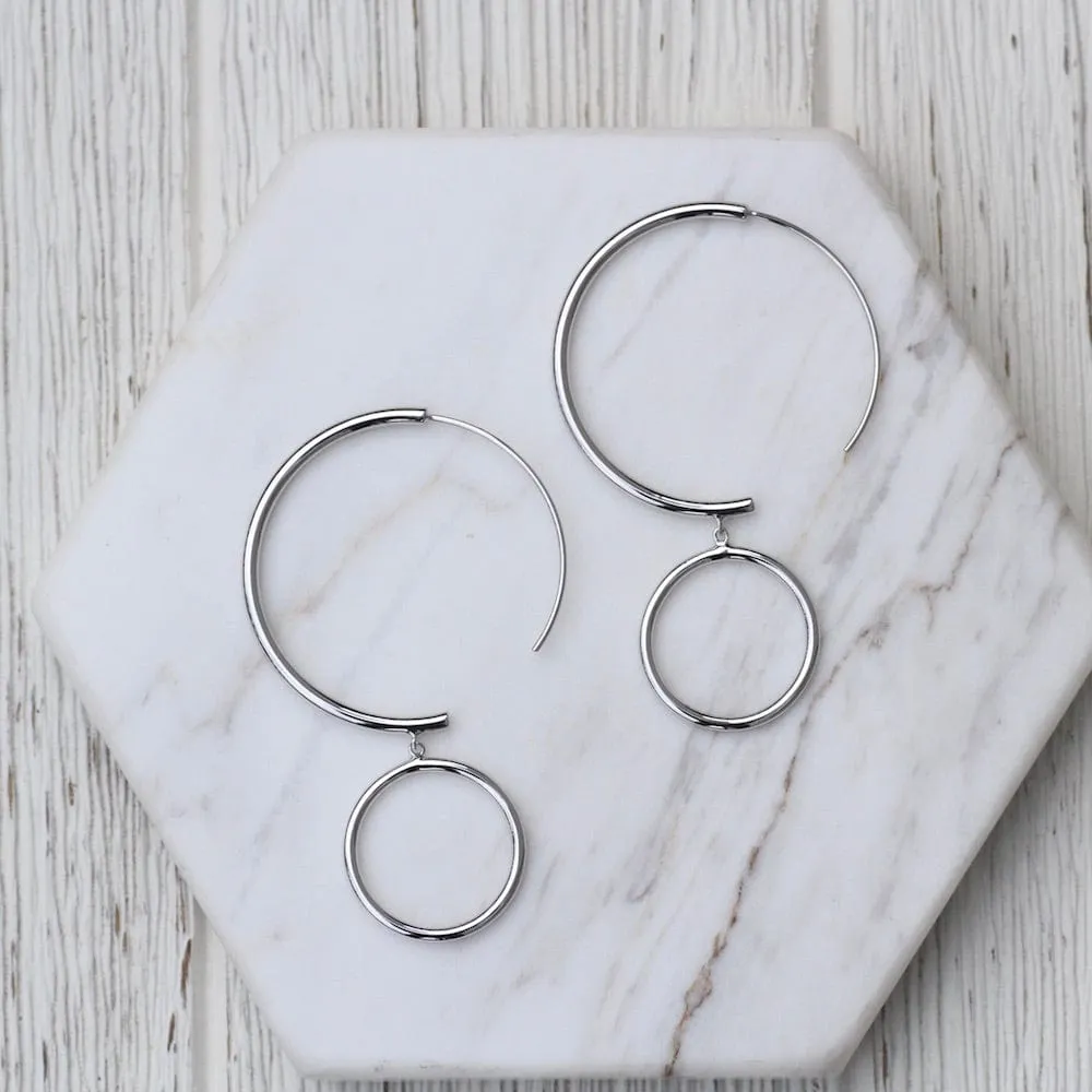 Silver Double Hoop Earrings