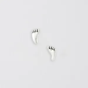Silver Feet Stud Earrings - Trendy and Elegant Silver Ear Accessories