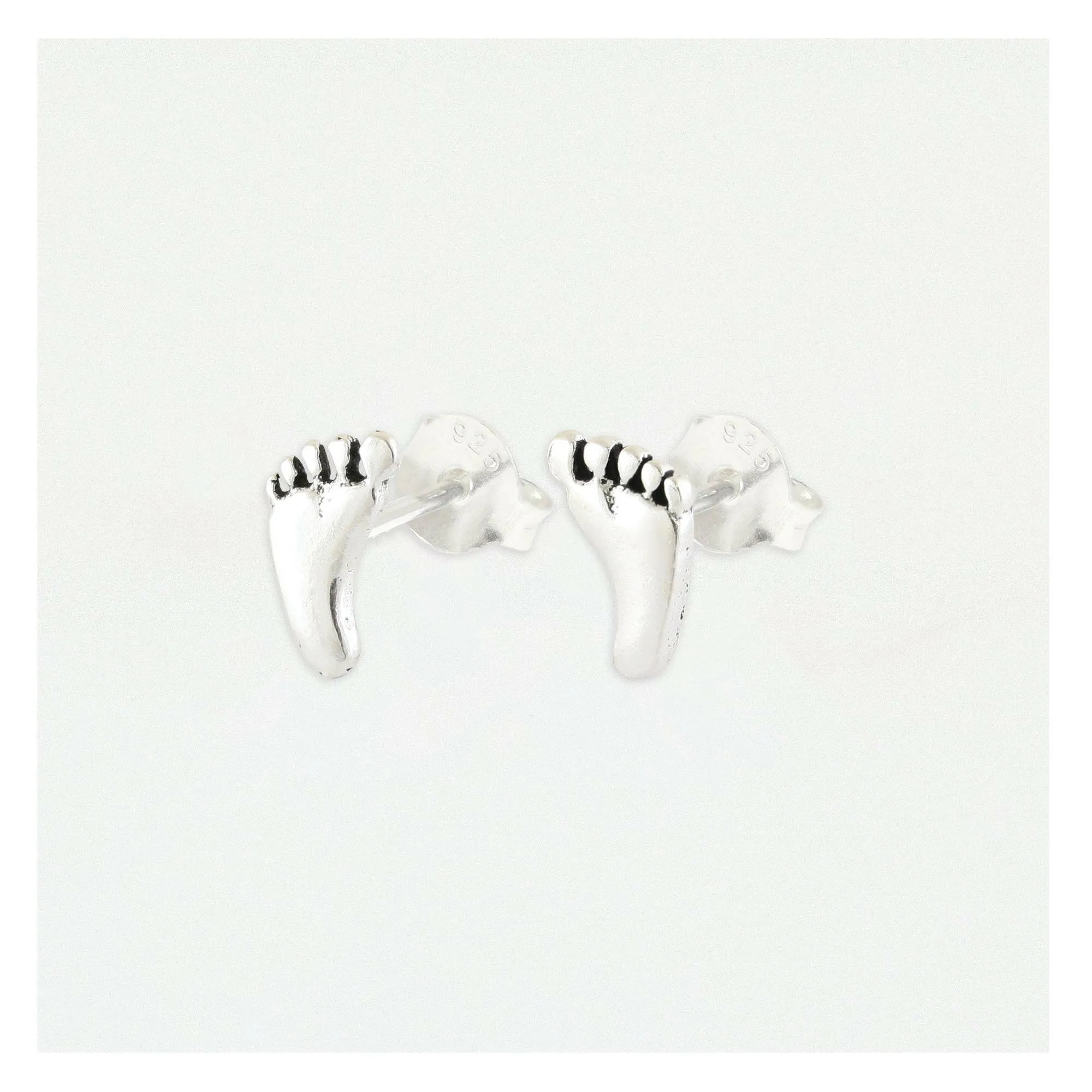 Silver Feet Stud Earrings - Trendy and Elegant Silver Ear Accessories