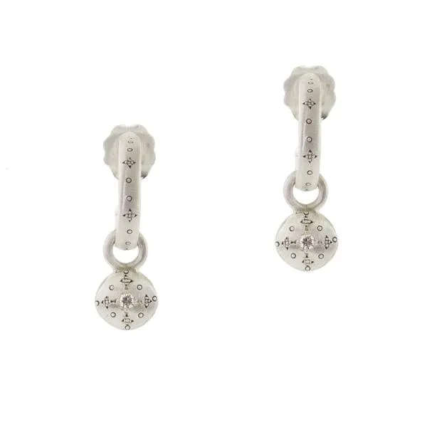 SILVER LIGHTS HOOPS WITH ROUND CHARMS