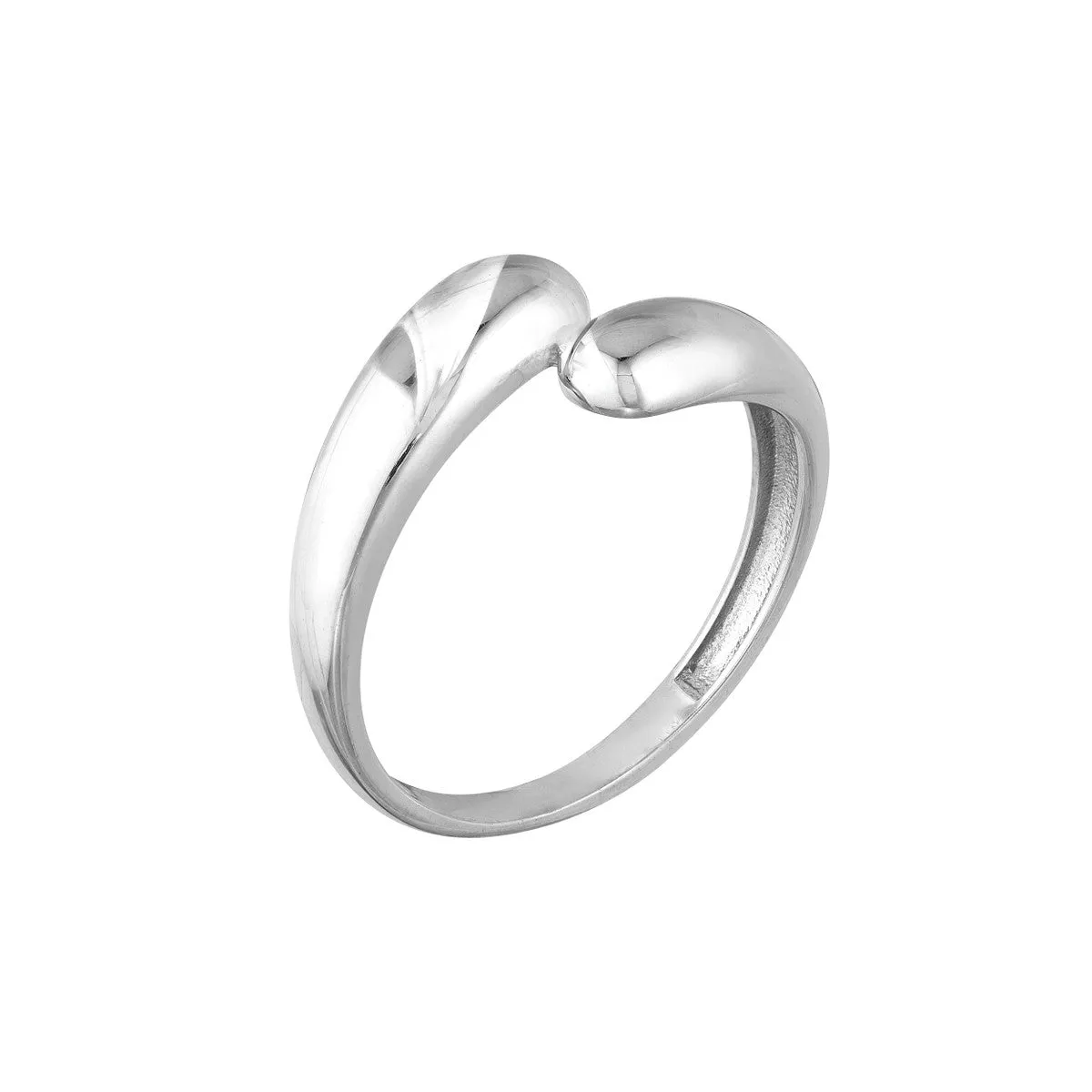 Silver Polished Bypass Ring