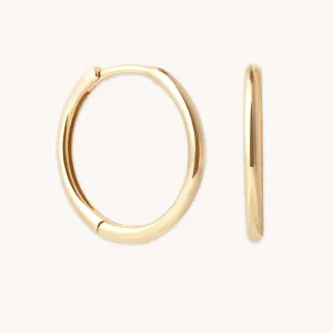 Simple 12mm Hoops in Solid Gold