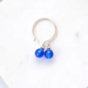 Simple Bright Blue Hoop Earrings