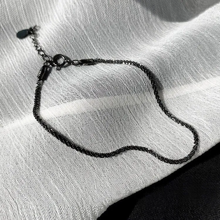 Simple Sparkling Anklet, Layered Anklet, Shiny Anklets for Women, S925 Sterling Silver Anklet, Dainty Anklet, Blinky Glitter Anklet Bracelet