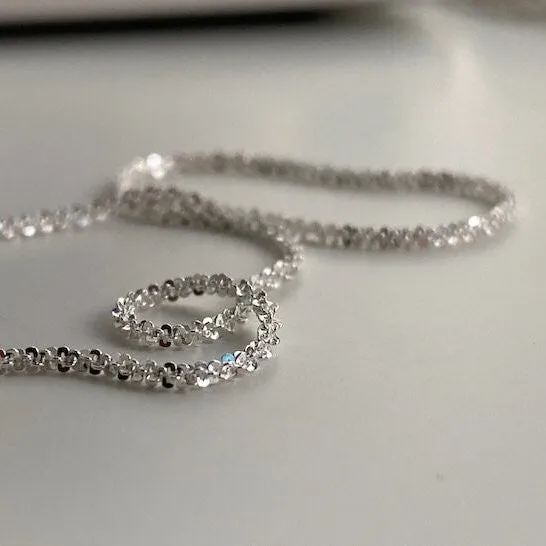 Simple Sparkling Anklet, Layered Anklet, Shiny Anklets for Women, S925 Sterling Silver Anklet, Dainty Anklet, Blinky Glitter Anklet Bracelet